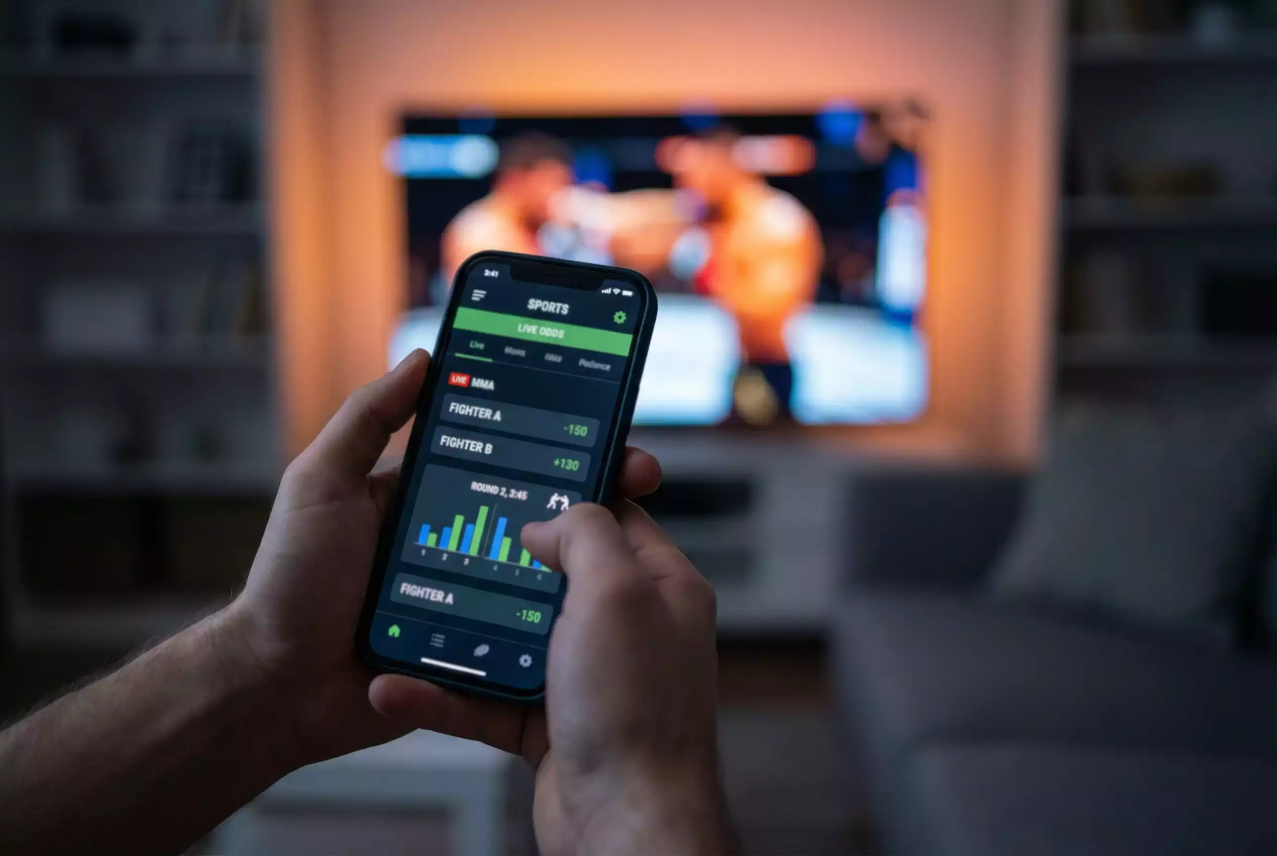 Live-Wetten auf MMA-Kämpfe über mobile Sportwetten-App